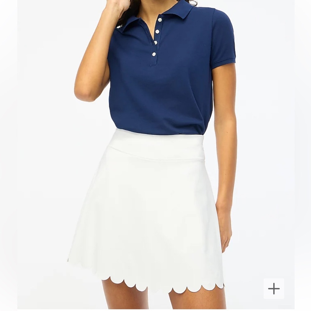 J. Crew Factory White Scallop Hem Skort